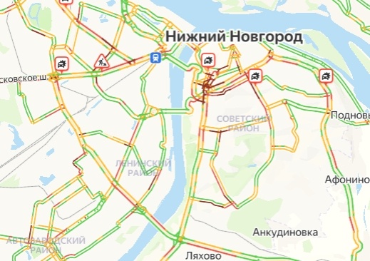 Многокилометровые пробки наблюдаются в Нижнем Новгороде - фото 1