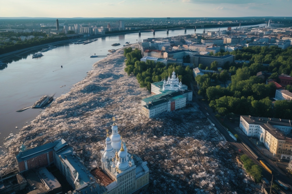Блогер показал, как выглядел бы Нижний Новгород без переработки пластика и алюминиевых банок - фото 1