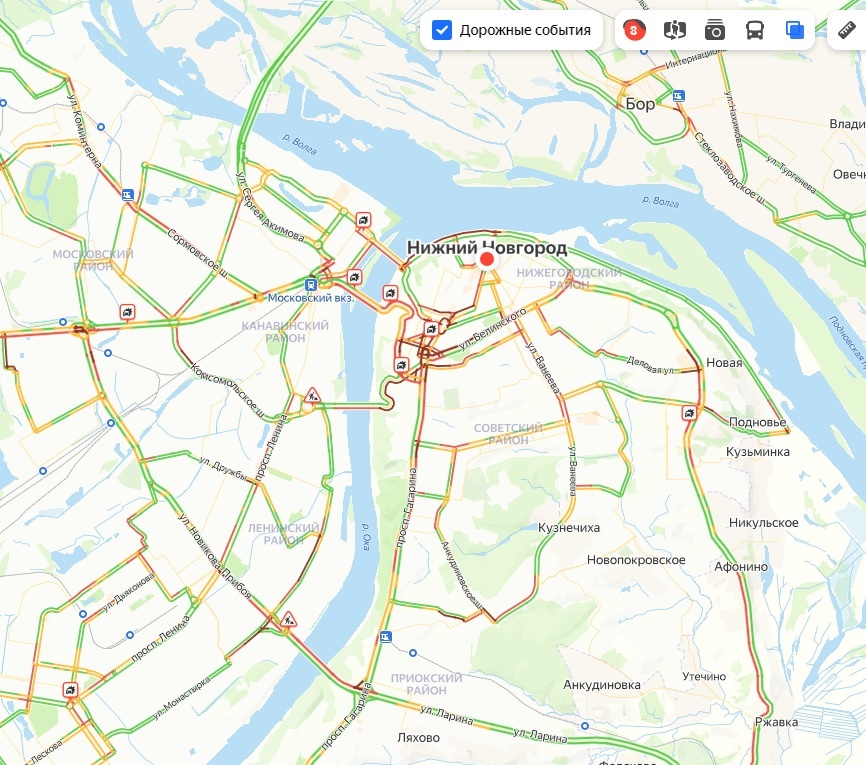 Пробки сковали Нижний Новгород в преддверии 8 марта - фото 1