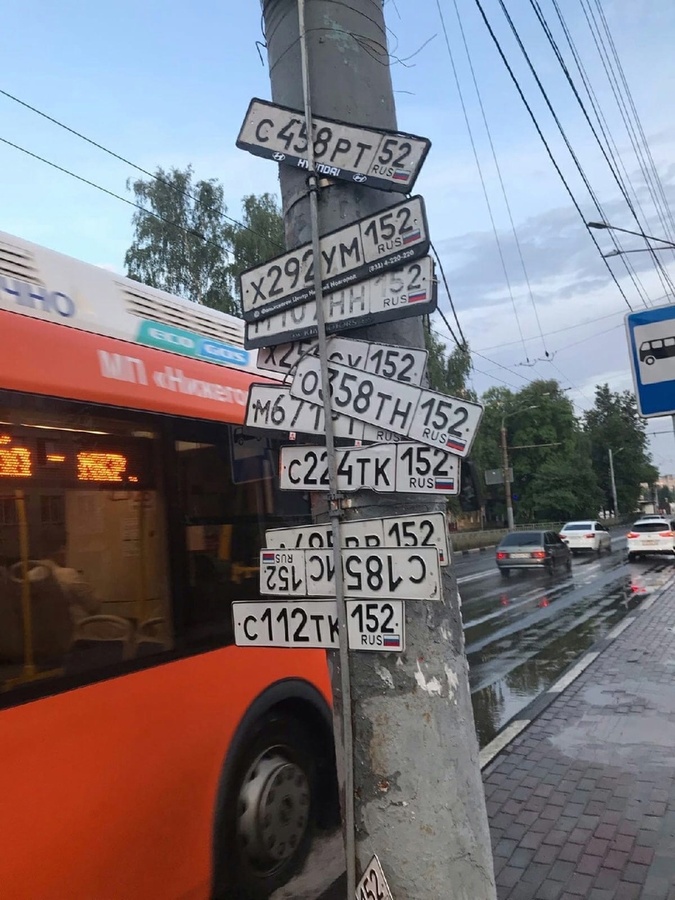 Столб с утерянными автомобильными номера появился в Автозаводском районе - фото 1