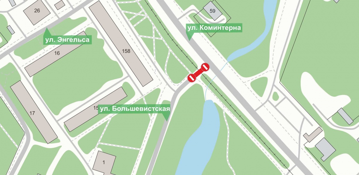 Движение транспорта приостановят на три дня на перекрестке улиц Коминтерна и Большевистской - фото 1